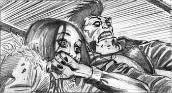 Doll and Creature pencils--panel detail